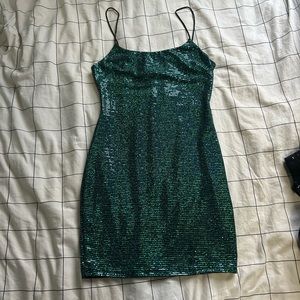 Green sparkly/sequin homecoming (formal) dress
